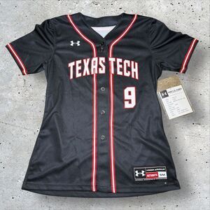 Texas Tech Red Raiders Under Armour Softball Jersey #9 Women’s SM Black Red